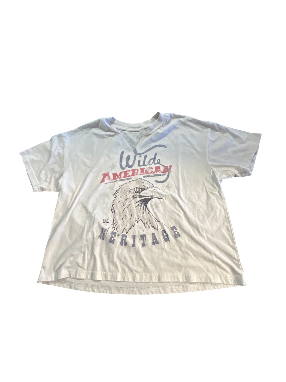 Goodie Two Sleeves Wild American Heritage Eagle Crop Graphic Tee S Patriotic
